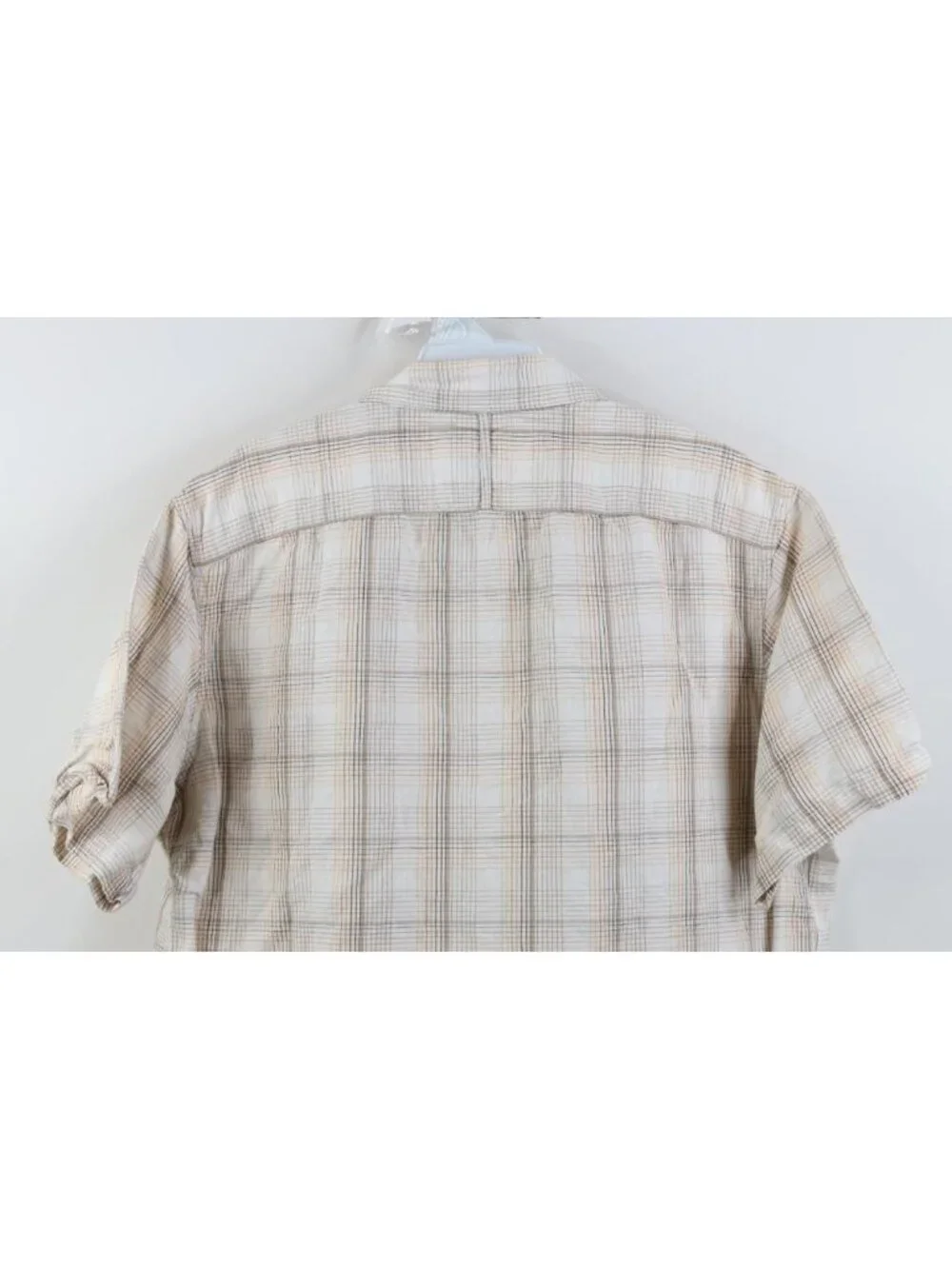 Vtg Y2K 2007 Banana Republic Mens Large Linen Blend Short Sleeve Button Shirt